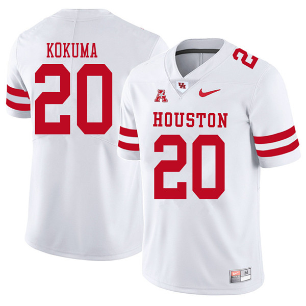 2018 Men #20 Kaliq Kokuma Houston Cougars College Football Jerseys Sale-White